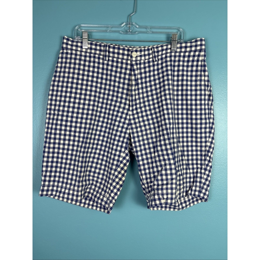 Vtg Polo Ralph Lauren Gingham Shorts Men's 38x10 Blue White Golf Preppy Resort